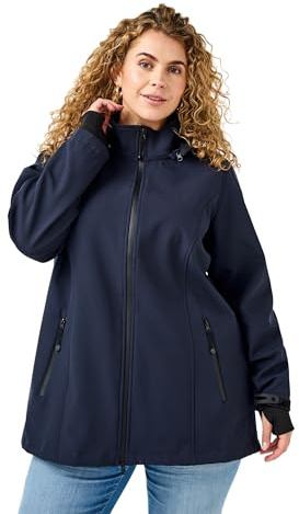 Zizzi Damen Große Größen Softshell Jacke Kurz Kapuze Gr Gr L Night Sky