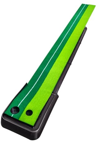 XPLKQXE Golf Putting Matte/Abschlagmatte Trainer Schlagmatten Schrägmatte, Putting-Matte – Indoor-Golf-Putting-Green, Golf-Pong-Spiel-Set, Putting-Matte (Farbe : Grün, Größe : 98.4x15.3in)