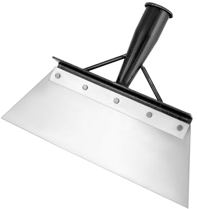 QWORK® Pala de Limpieza 300mm, Pala de jardín, rascador de Hielo, rascador de Pintura, Acero al manganeso
