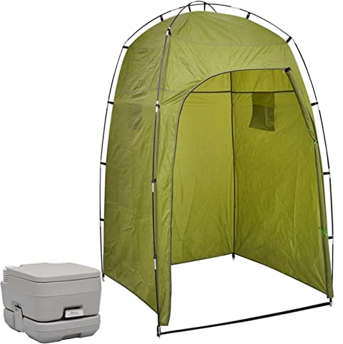 Rantry Toilettes de Camping Portable avec Tente 10+10 L Toilettes Chimiques Portable Camping Salle de Bains Chimique Toilettes Portables Adultes Décoration de Meubles de Chambre