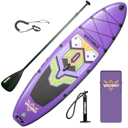 Stand Up Paddling Board Inflatable SUP Board Set, 320 x 82 x 15.5 cm, Load Weight Capacity up to 170 kg, Extra Package and Safty Line, Adjustable Paddle and Pump Included.
