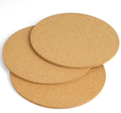 flintronic Grytunderlägg Rund i Kork, Set med 3 15cm Grytunderlägg Anti-slip Anti-värme, Perfekt för Kokkärl för Varm Mat, grytor och Stekpannor