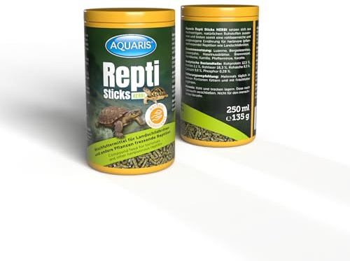 AQUARIS Repti Sticks Herbi – Nourriture Naturelle pour Tortues terrestres et Reptiles herbivores – 100% végétale, Riche en Fibres & Facile à digérer – 250 ML