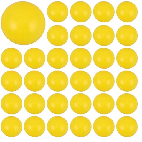 HEANUJJ 50 Bolas Amarillas de Plástico de 5,5cm para Piscina de Bolas, Juguetes Infantiles Redondos y Livianos para Fortalecer la Coordinación de Niños y Bebés