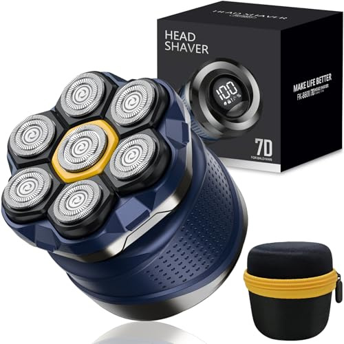Phisco Head Shavers for Bald Men: Upgraded Cordless Bald Shaver with Travel Case - IPX7 Waterproof Shaving Grooming Kit & Precision Blades, Type-C Fast Charging Wet/Dry Use Father's Day Ideas