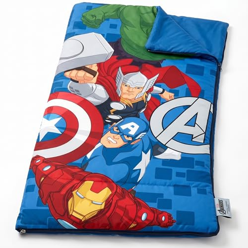 Disney Cars/Minnie Mouse/Marie Cat/Spiderman Avengers Sac de Couchage pour Enfants 70×140 cm | Léger et Chaud, en 100% Polyester avec Fermeture éclair | Idéal pour Les Sorties Scolaires