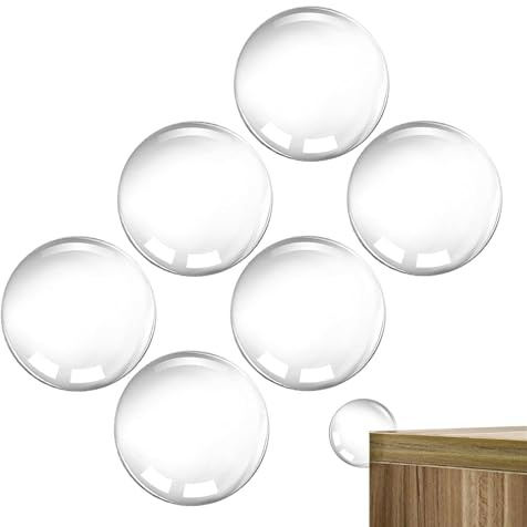 Lot de 6 butées de poignée de porte – Protection murale ronde transparente