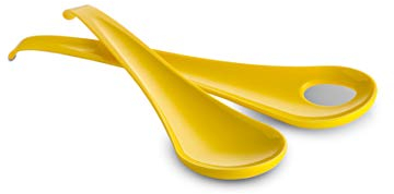 Omada Design Satz Salatbesteck, Länge: 27,5 cm, Linea Sanaliving aus integrierten antimikrobiellen Mitteln, um Bakterien und Pilze. Ideal für Salat, Pasta. Gelb Farbe