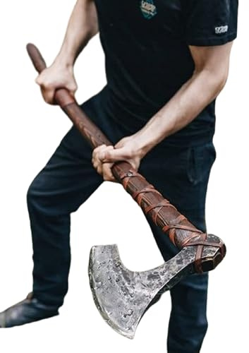 Forest Hunting |42”Two Handed Large Berserker Axe, Large Norse Axes,Scandinavian Style Viking Axe Double Headed ax, Real Battle ax, Wood Handle self Defense Weapons War Hatchet (Large Norse Axe)