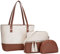 molshine Handtasche Damen Shoppe aus veganem Leder, Umhängetasche Henkeltasche 3-teiliges Set Umhängetaschen für Damen bei Reisen HB028（Braun）