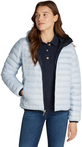 Tommy Hilfiger Reversible LW Padded Jacket WW0WW45317 Slim, Blue (Breezy Blue), L Femme