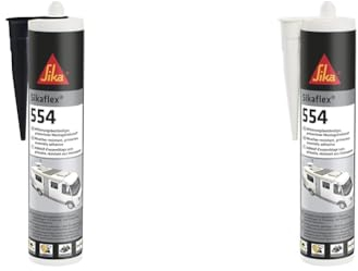 Sika – Montageklebstoff – Sikaflex-554 Schwarz & Montageklebstoff – Sikaflex-554 weiß – ideal für große Bauteile und hohe dynamische Belastung – alterungs- und witterungsbeständig – 300 ml