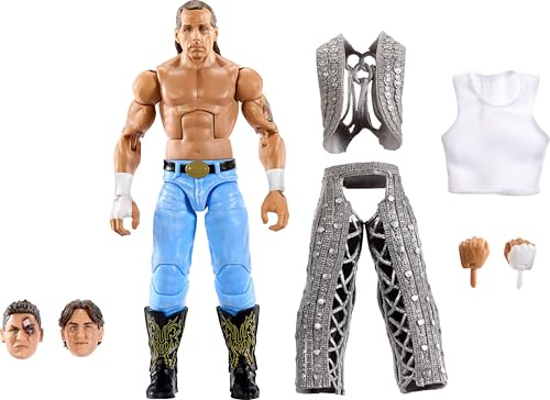 WWE Elite Collection SummerSlam con William Regal Shawn Michaels Figura de acción y accesorios, conjunto de juego de los principales eventos en directo con piezas para construir, JCJ56