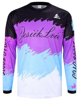 ZesiikLvie MTB Trikot Herren Fahrradbekleidung Radtrikot Herren Langarm Moto MX Downhill Enduro Jersey Atmungsaktiv Schnell Trocknend