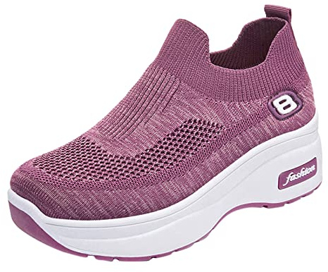 Scarpe Ortopedico Donna Sneakers, Sneakers Mesh Ortopedici Morbida Cuscino d'Aria Scarpe Sportive Zeppa Spessore Suola Sandali Estive a Punta Chiusa Antiscivolo Sandalo da Passeggio Casual Comode
