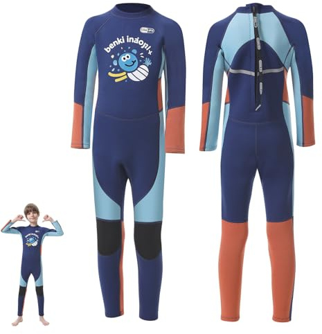 Gimilife Combinaison Néoprène Enfant - Combinaison Plongée Enfant pour Mer, Surf et Natation | Combinaison Isotherme 2mm Garçon Fille, Modèle Intégrale ou Court pour Leçons de Plongée et Surf