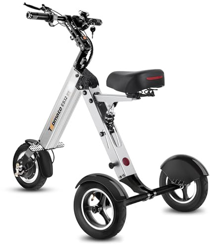 TopMate ES32 Bicicleta Elettrico per Adulti, 15,68 KG di Bicicleta Pieghevole con Funzione di Retromarcia e Display LED, Elettrico 3 Ruote Leggero per Mobilità e Viaggi all'aperto