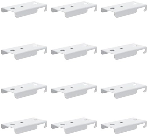 12 Pcs Ceiling Curtain Track Mount Brackets, Thicken Track Accessories, for for Ceiling Mounted Curtain Track Or Rail (White)