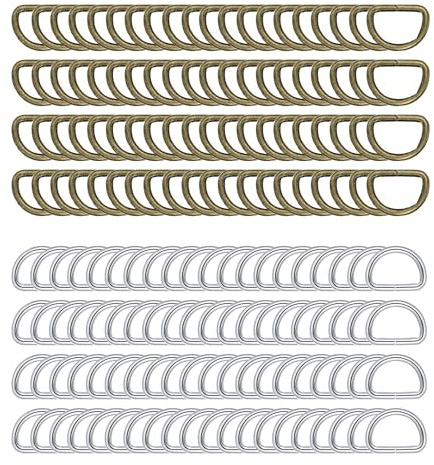 HUAZIZ 160 anillos en D semicirculares, 20 mm, anillo en D de metal, hebilla en D, medio anillo, para mochila, hebillas de cinturón, bolsos, bolsos, accesorios de manualidades, mosquetón