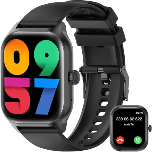 zaisia Smartwatch Uomo Donna con Chiamare/Rispondere, 2.01 Molteplici modalità Sportive Orologio Smartwatch con Contapassi/Sonno/Cardiofrequenzimetro, IP68 Orologio Intelligente per Andorid iOS