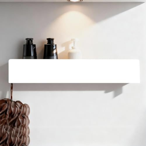 WJUAN Bianco Mensole Doccia, con Sistema di Purificazione Dell'acqua e Gancio Laterale, Doccia a Parete Portaoggetti Bagno, Include Accessori, per Bagno Porta Shampoo Doccia