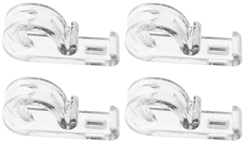 VOSAREA Juego de 4 Clips para Persianas Enrollables, Ganchos Transparentes de Fijación Orificio para Cortinas y Visillos, Accesorio Resistente para Sujetar Cadenas y Cordones Hogar