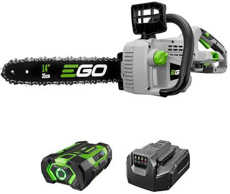 EGO POWER+ Chain Saw, 14 Battery Powered Chainsaw, Electric Cordless, Includes 56V 2.5Ah Battery and Charger - CS1401