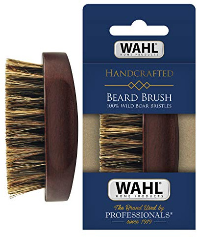 Wahl Small Travel Beard Brush with 100% Boar Bristles with Firm Natural Hair for Grooming & Styling – Wood Handle for Beards, Mustaches, Skin & Hair Care – Model 3346