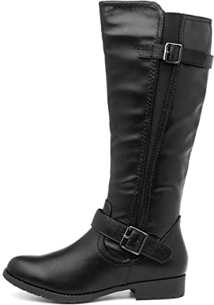 Lilley Marcy Womens Black Buckle Riding Boot - Size 7 UK - Black