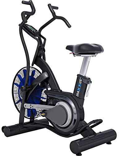 MAXXUS Air Bike 90 Pro - Luftwiderstand, 160 kg, Sitz & Griff Verstellbar, LCD Display, Tablethalterung, Flaschenhalter - Ergometer, Speedbike, Indoor Cycle, Heimtrainer für Zuhause, Fitness Fahrrad