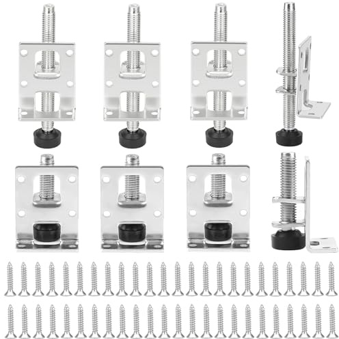 8 Pezzi set da Piedini Regolabili per Mobili, 55/102 mm Piedini per Mobili Regolabili con 48 Piccole Viti, Acciaio Inossidabile Antiscivolo Piedini Regolabili per Mobili, Tavoli, Mensole, Armadi