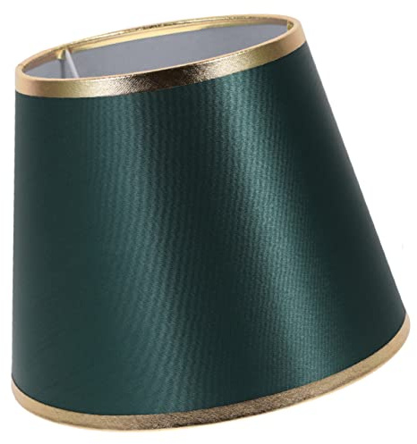 Didiseaon Pantalla de Lámpara de Tela E27 Certificada Diseño Redondo de 26 Cm Color Verde Dorado Accesorio para Lámpara de Mesa y Decoración de Interiores Uso Prolongado