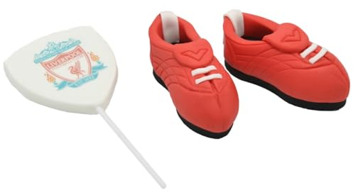 SugArt Handmade Edible Cake Topper - Red Football Boots SET 1 - Sugart Fondant Icing Cake Decorations - Perfect Sports-Themed Party Decoration - 3 pc