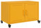 vidaXL Meuble TV, Armoire de Télévision avec Portes, Support Télé avec Rangement Salon Salle de Séjour, Jaune Moutarde 68x39x43,5 cm Acier