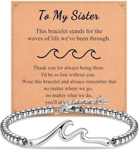 Shuxin Gifts for Daughter Sister Wife Girlfriend Granddaughter Niece | The Wave of Life Bracelet, Valentines Christmas Birthday Gifts for Teenage Girls Women Her