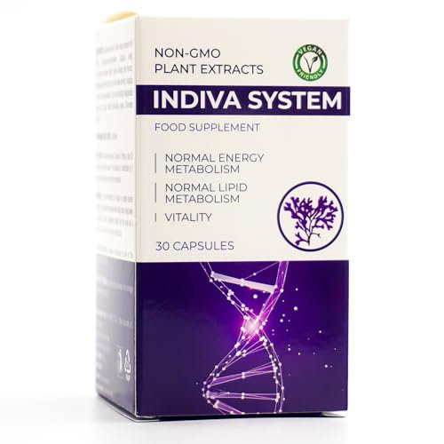 Indiva System - Suplemento alimenticio 30 cápsulas con espirulina y cafeína