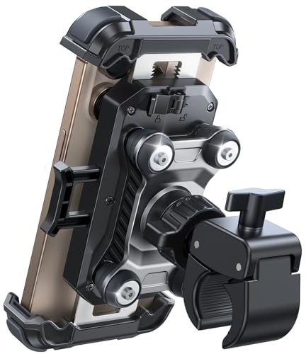 JOYROOM Handyhalterung Motorrad [Doppelt Vibrationsgedämpft] Handyhalter Fahrrad [Mit einem klick öffnen] Handy Halterung 360° Drehbar Lenker Halter für iPhone 16/15/14/13 Samsung S24/S23 Smartphone