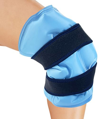 MeoZynxadril Poche de Glace, Poche de Glace Réutilisable, Poche Glace Genou, Compresse Chaud Froid, pour Soulager la Douleur, Épaules, Genou, Pied, Coude, Compresses Chaudes et Froides, Bleu