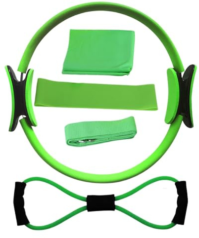 Nuyhadds Set di Anelli per Pilates - Anello di Resistenza per Espansore Toracico, Attrezzatura per Stretching e Allenamento Pilates a Casa