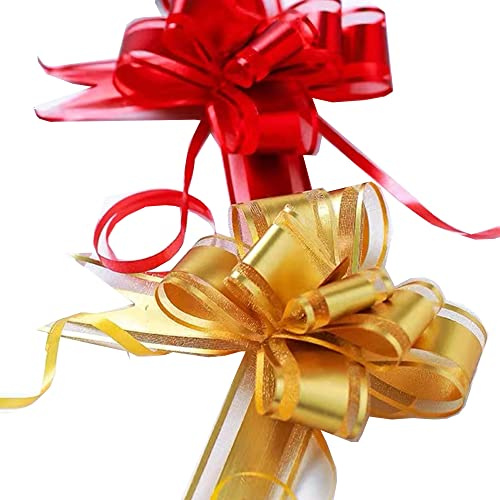 MZSX 40 lazos de regalo decorativos, lazos para Navidad, bodas, fiestas, San Valentín y cumpleaños (amarillo, plata, azul, rojo)