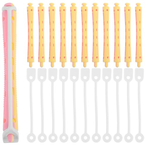 Cabilock 12 bigodini flessibili per capelli permanenti in plastica da donna, leggeri per capelli corti e lunghi, bigodini portatili per lo styling