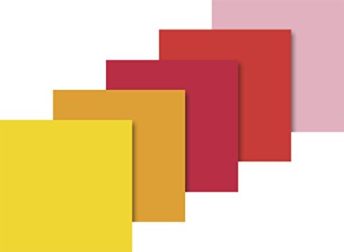 Heyda Heyda 203375729 Seidenpapier, sortiert 50 x 70 cm, 5 Farben sortiert (gelb, Goldgelb, Hochrot, feuerrot, Hellrosa)