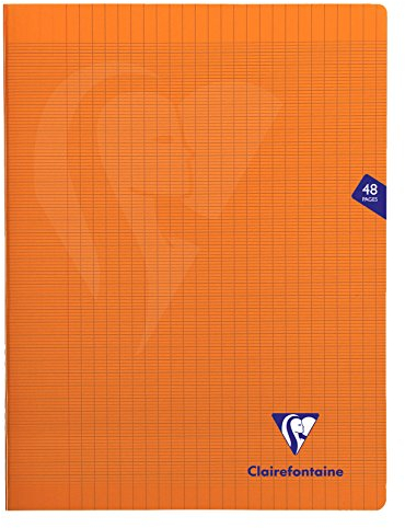 Clairefontaine 383311C Un Cahier Agrafé Mimesys Orange - 24x32 cm - 48 Pages Grands Carreaux - Papier Blanc 90 g - Couverture Polypro
