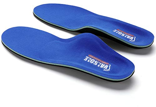 VALSOLE Plantillas Ortopédicas soportes de arco y talones la absorción de choque- para el dolor de talón, pie plano, Fascitis Plantar, dolor de rodilla y espalda (37-38 EU (240mm), V107C-Azul)