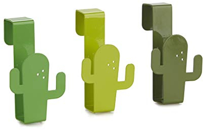 Balvi Gancio cassetto Cactus Set di 3 Appendiabiti Colore Verde Ganci appendi canovacci per Anta Arma