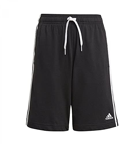 adidas 3S Jersey Short Boys Shorts Pants Trousers Bottoms Block Colour Black/White 9-10 Yrs