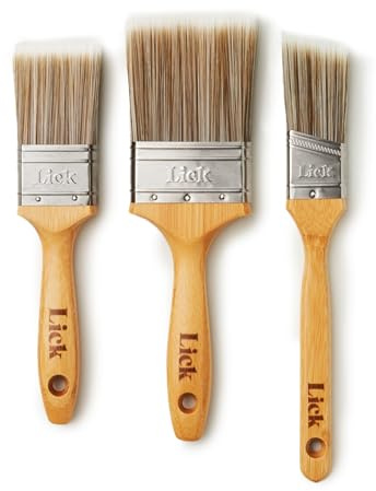 Lick Bamboo 3 Pack Paint Brush Set – Sustainable, Eco Paint Brushes, Small & Large Brushes, Gloss, Varnish, Emulsion, Paint Brush Set for Decorating, Soft Paintbrushes
