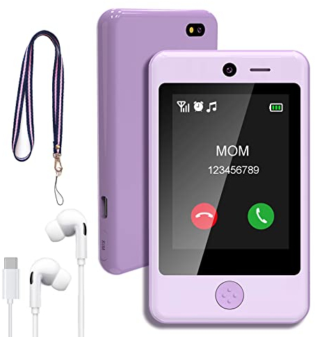 PTHTECHUS Kinder Handy mit Musik Spiel, 3,8 Zoll großer Touchscreen Smartphone Spielzeug mit aufrufen SOS MP3 Dual kameras 16 Game Rechner Schrittzähler, Telefon mit SIM für Junge Mädchen Geschenke P1