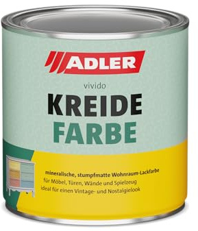 ADLER Kreidefarbe, 750ml, AS 24/1 Kolkrabe Schwarz, matte Möbelfarbe, atmungsaktiv, schnelltrocknend, für Innenanstriche, leicht zu verarbeiten