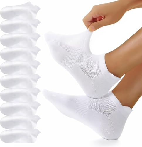 YouShow 10/20 Pairs Trainer Socks Cotton Sports Ankle Socks for Men & Women | Anti Slip, Anti Blister, Extended Heel, Short, Low Cut, Breathable, Oeko-Tex, Suitable for Sport and Everyday Casual Wear
